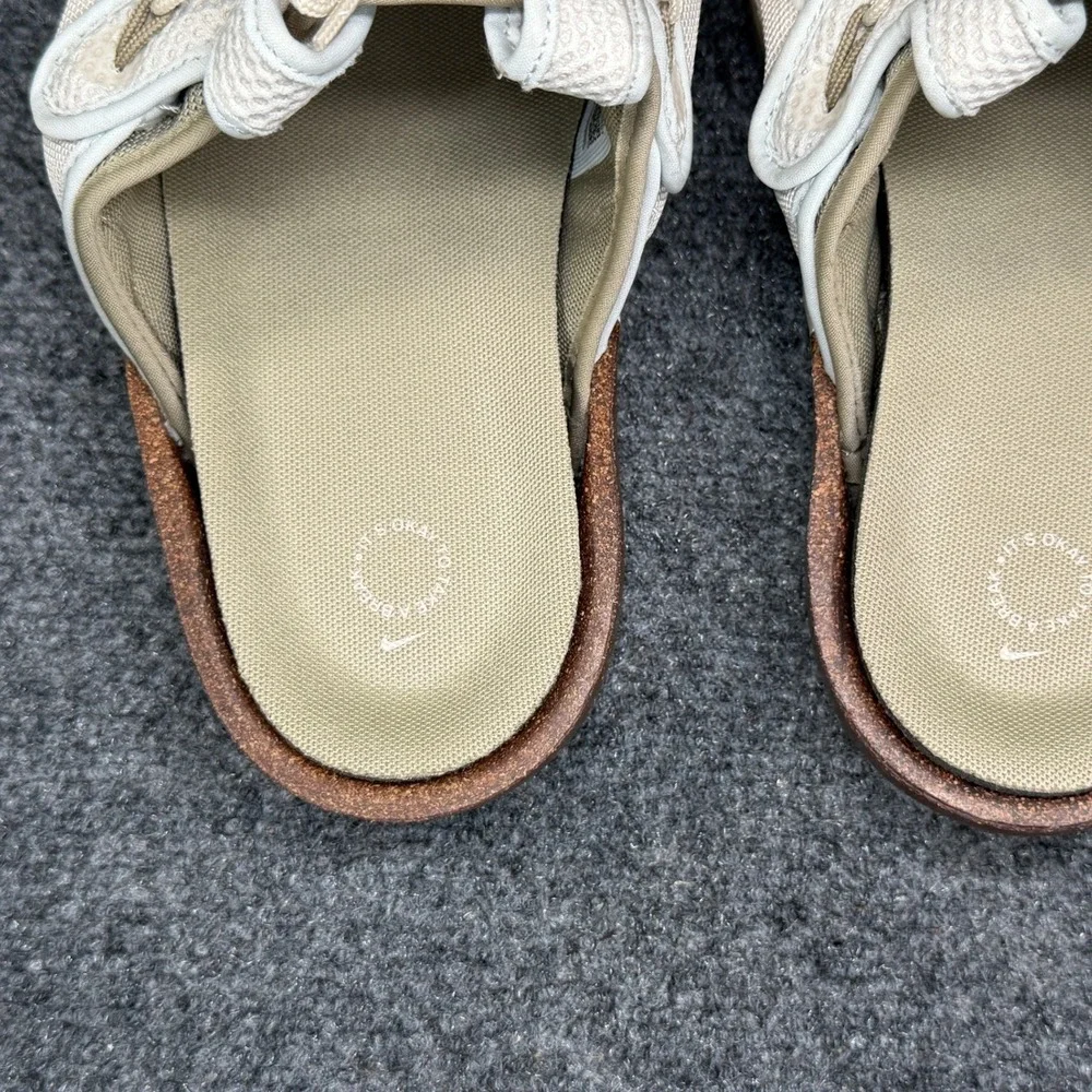 Nike Offline 2.0 Slide Sandal Men 9 Beige Khaki Athletic Retro Slip On Flip Flop
